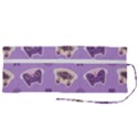 Cute Colorful Cat Kitten With Paw Yarn Ball Seamless Pattern Roll Up Canvas Pencil Holder (M) View2