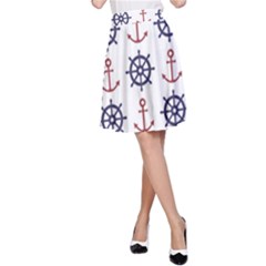 Nautical Seamless Pattern A-line Skirt by Salman4z