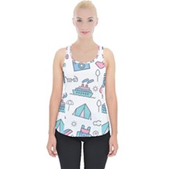 Transportation Seamless Pattern Piece Up Tank Top by Salman4z