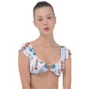 Nautical Elements Pattern Background Cap Sleeve Ring Bikini Top View1