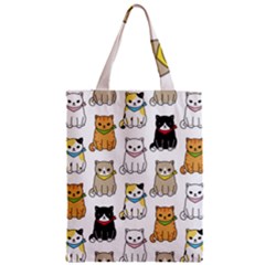Cat Kitten Seamless Pattern Zipper Classic Tote Bag by Salman4z
