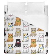 Cat Kitten Seamless Pattern Duvet Cover (queen Size) by Salman4z