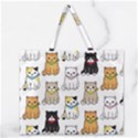 Cat Kitten Seamless Pattern Zipper Large Tote Bag View1