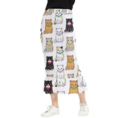 Cat Kitten Seamless Pattern Maxi Fishtail Chiffon Skirt by Salman4z