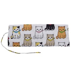 Cat Kitten Seamless Pattern Roll Up Canvas Pencil Holder (s) by Salman4z