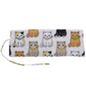 Cat Kitten Seamless Pattern Roll Up Canvas Pencil Holder (S) View1