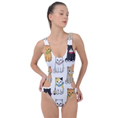 Cat Kitten Seamless Pattern Side Cut Out Swimsuit by Salman4z