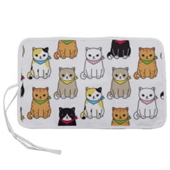 Cat Kitten Seamless Pattern Pen Storage Case (l) by Salman4z