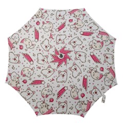 Cute Animal Seamless Pattern Kawaii Doodle Style Hook Handle Umbrellas (small) by Salman4z