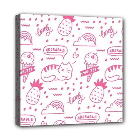 Cute-girly-seamless-pattern Mini Canvas 8  X 8  (stretched) by Salman4z