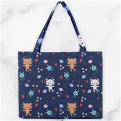 Cute-astronaut-cat-with-star-galaxy-elements-seamless-pattern Mini Tote Bag by Salman4z