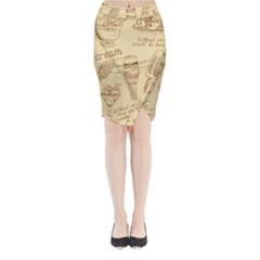 Ice-cream-vintage-pattern Midi Wrap Pencil Skirt by Salman4z