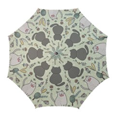 Funny Cartoon Cats Seamless Pattern Golf Umbrellas by Salman4z