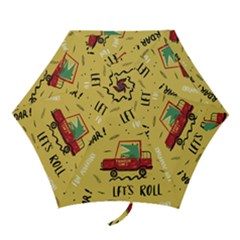 Childish-seamless-pattern-with-dino-driver Mini Folding Umbrellas by Salman4z