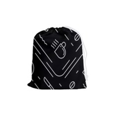 Coffee-background Drawstring Pouch (medium) by Salman4z