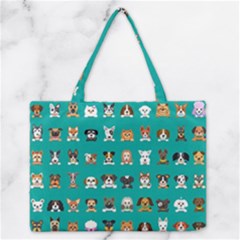 Different-type-vector-cartoon-dog-faces Zipper Medium Tote Bag by Salman4z