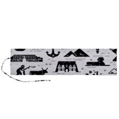 Dark-seamless-pattern-symbols-landmarks-signs-egypt --- Roll Up Canvas Pencil Holder (l) by Salman4z