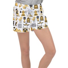 Egypt-symbols-decorative-icons-set Women s Velour Lounge Shorts by Salman4z