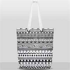 Boho-style-pattern Full Print Rope Handle Tote (small) by Salman4z