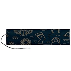 Dark-seamless-pattern-symbols-landmarks-signs-egypt -- Roll Up Canvas Pencil Holder (l) by Salman4z