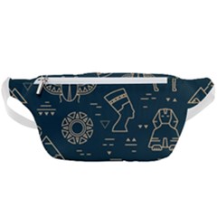 Dark-seamless-pattern-symbols-landmarks-signs-egypt -- Waist Bag  by Salman4z