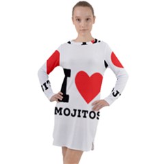 I Love Mojitos  Long Sleeve Hoodie Dress by ilovewhateva