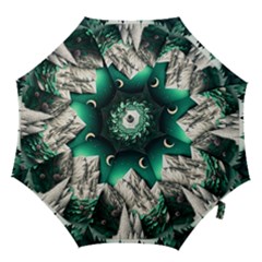 Christmas Wreath Winter Mountains Snow Stars Moon Hook Handle Umbrellas (small) by Ravend