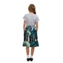 Forest Papercraft Trees Background Kids  Ruffle Flared Wrap Midi Skirt View4