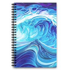 Tsunami Waves Ocean Sea Nautical Nature Water 5 5  X 8 5  Notebook by Ravend