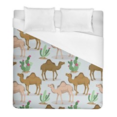 Camels-cactus-desert-pattern Duvet Cover (full/ Double Size) by Salman4z