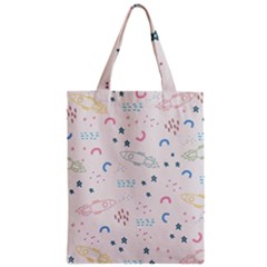 Spaceship Pattern Star Zipper Classic Tote Bag by danenraven