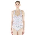 Spaceship Pattern Star Halter Swimsuit View1