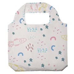 Spaceship Pattern Star Premium Foldable Grocery Recycle Bag by danenraven