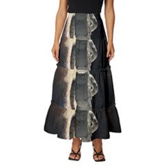 Astronaut Space Walk Tiered Ruffle Maxi Skirt by danenraven