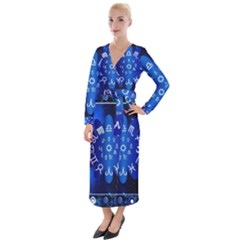 Astrology Horoscopes Constellation Velvet Maxi Wrap Dress by danenraven