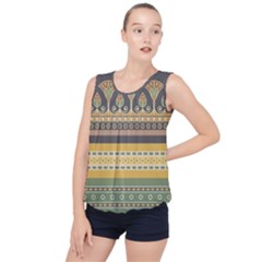 Seamless-pattern-egyptian-ornament-with-lotus-flower Bubble Hem Chiffon Tank Top by Salman4z