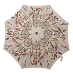 Coloured-dreamcatcher-background Hook Handle Umbrellas (medium) by Salman4z
