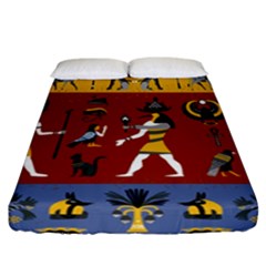Ancient-egyptian-religion-seamless-pattern Fitted Sheet (california King Size) by Salman4z