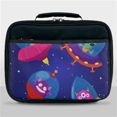 Cartoon-funny-aliens-with-ufo-duck-starry-sky-set Lunch Bag by Salman4z
