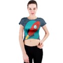 Rocket-with-science-related-icons-image Crew Neck Crop Top View1