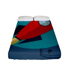 Rocket-with-science-related-icons-image Fitted Sheet (full/ Double Size) by Salman4z