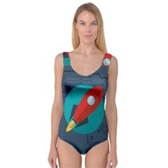 Rocket-with-science-related-icons-image Princess Tank Leotard  by Salman4z
