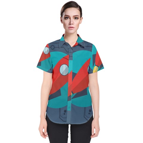 Rocket-with-science-related-icons-image Women s Short Sleeve Shirt by Salman4z