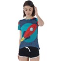 Rocket-with-science-related-icons-image Short Sleeve Open Back Tee View1