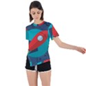Rocket-with-science-related-icons-image Asymmetrical Short Sleeve Sports Tee View1