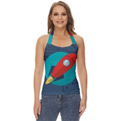 Rocket-with-science-related-icons-image Basic Halter Top by Salman4z