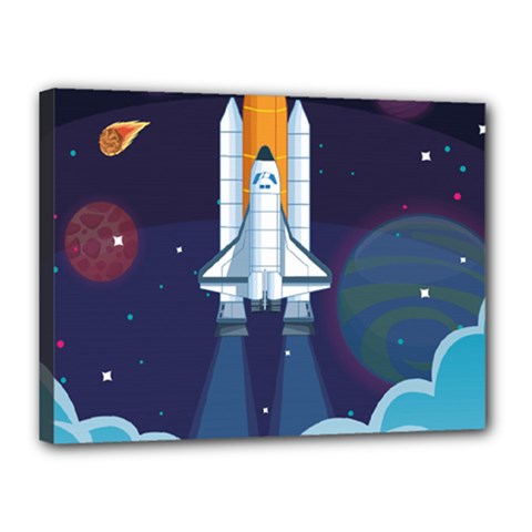 Spaceship-milkyway-galaxy Canvas 16  X 12  (stretched) by Salman4z