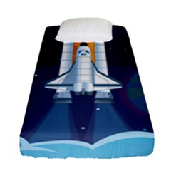Spaceship-milkyway-galaxy Fitted Sheet (single Size) by Salman4z