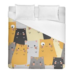 Seamless-pattern-cute-cat-cartoons Duvet Cover (full/ Double Size) by Salman4z