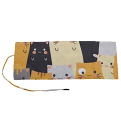Seamless-pattern-cute-cat-cartoons Roll Up Canvas Pencil Holder (s) by Salman4z